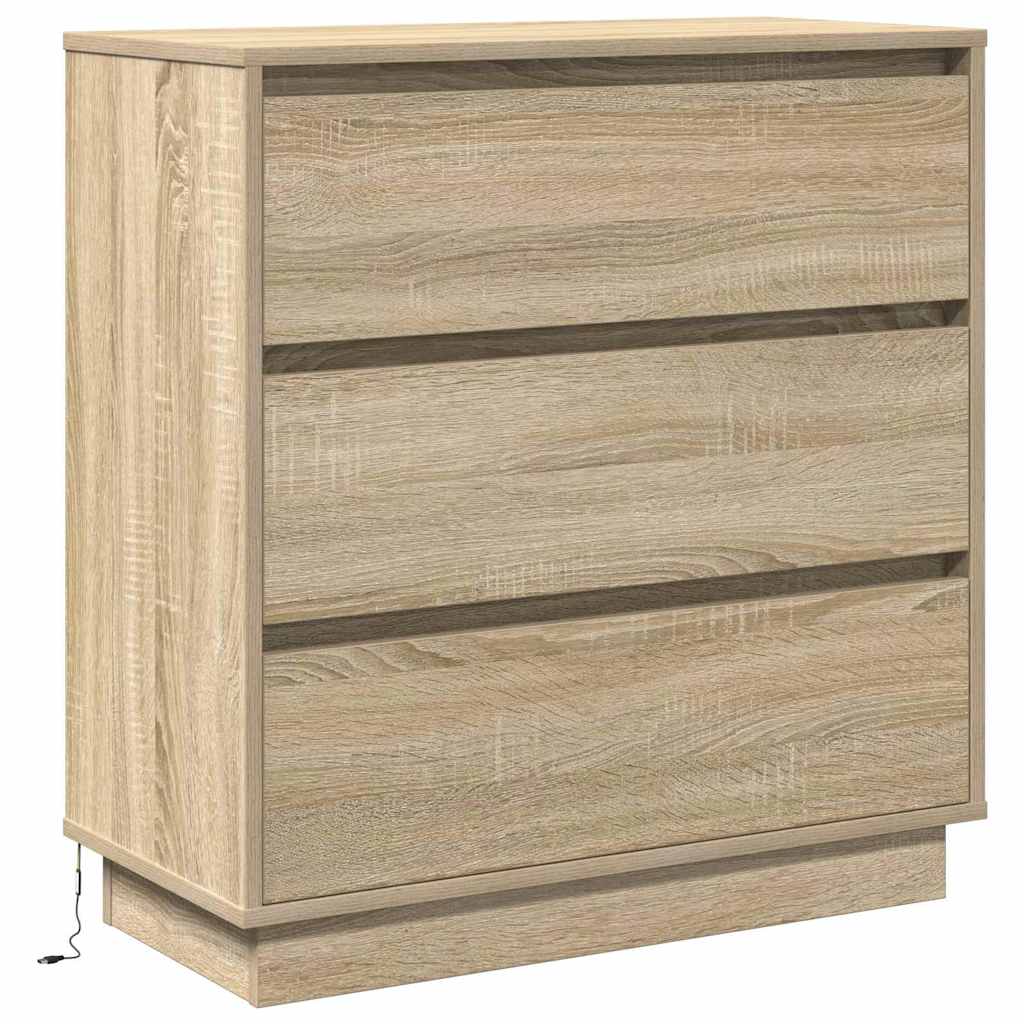 Bedside Cabinet Sonoma oak 71 x 34.5 x 75 cm Engineered wood
